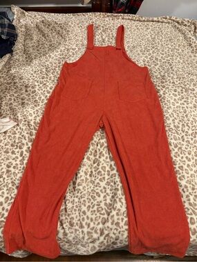 SHEIN Red Corduroy Romper Size Small